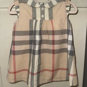 Burberry Beige and Red Plaid Kids Dress